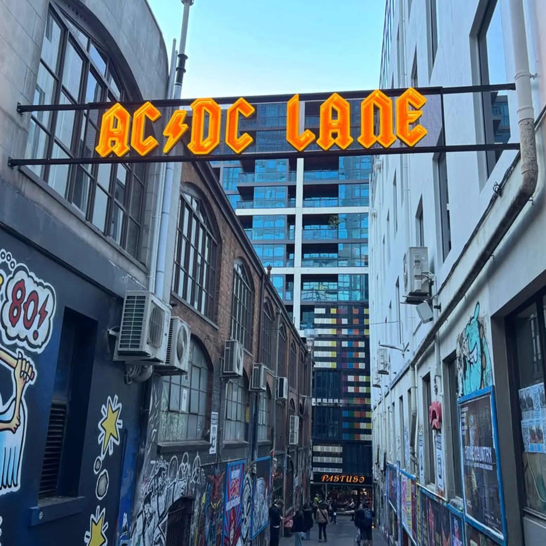 ac/dc lane at night in melbourne