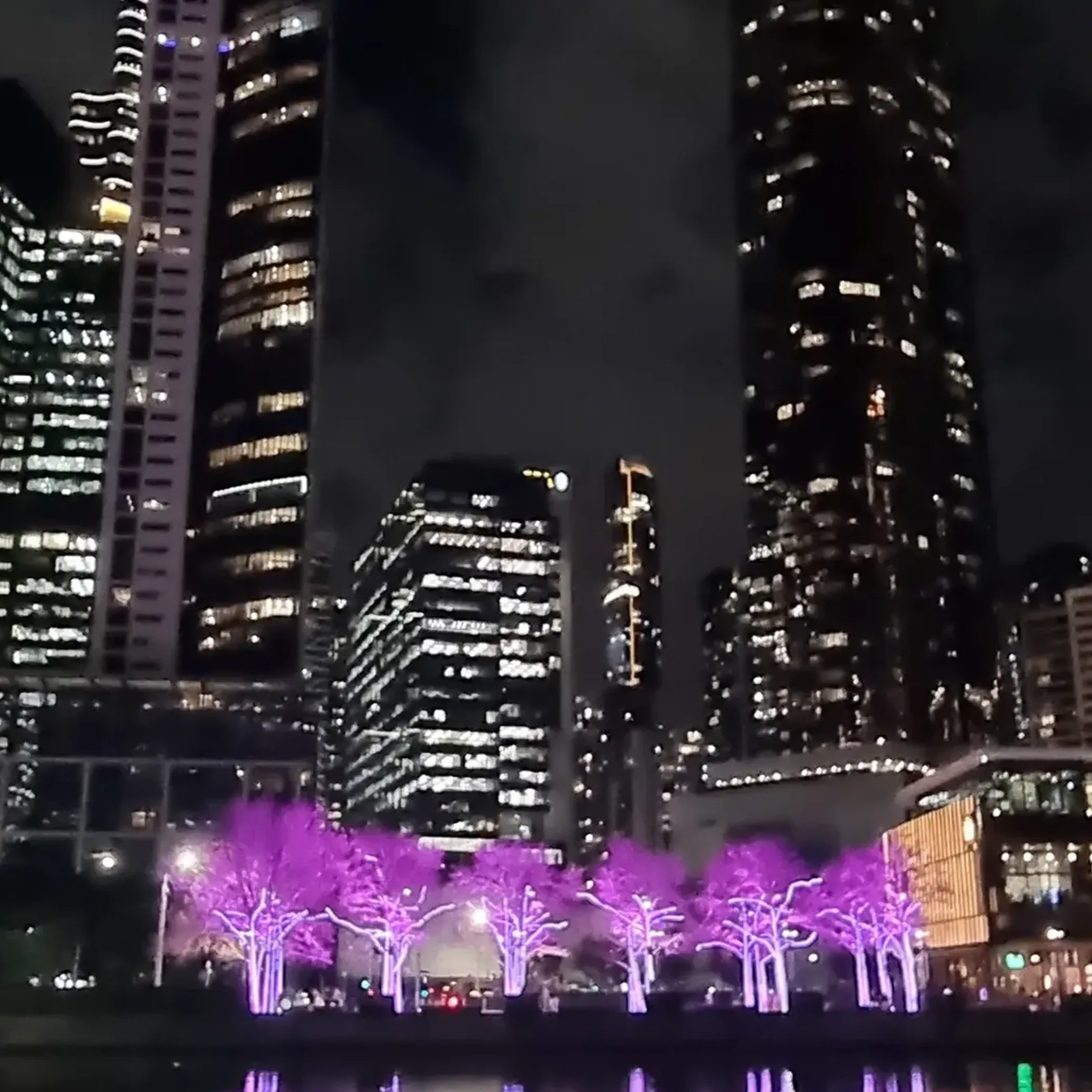 melbourne city skyline at night