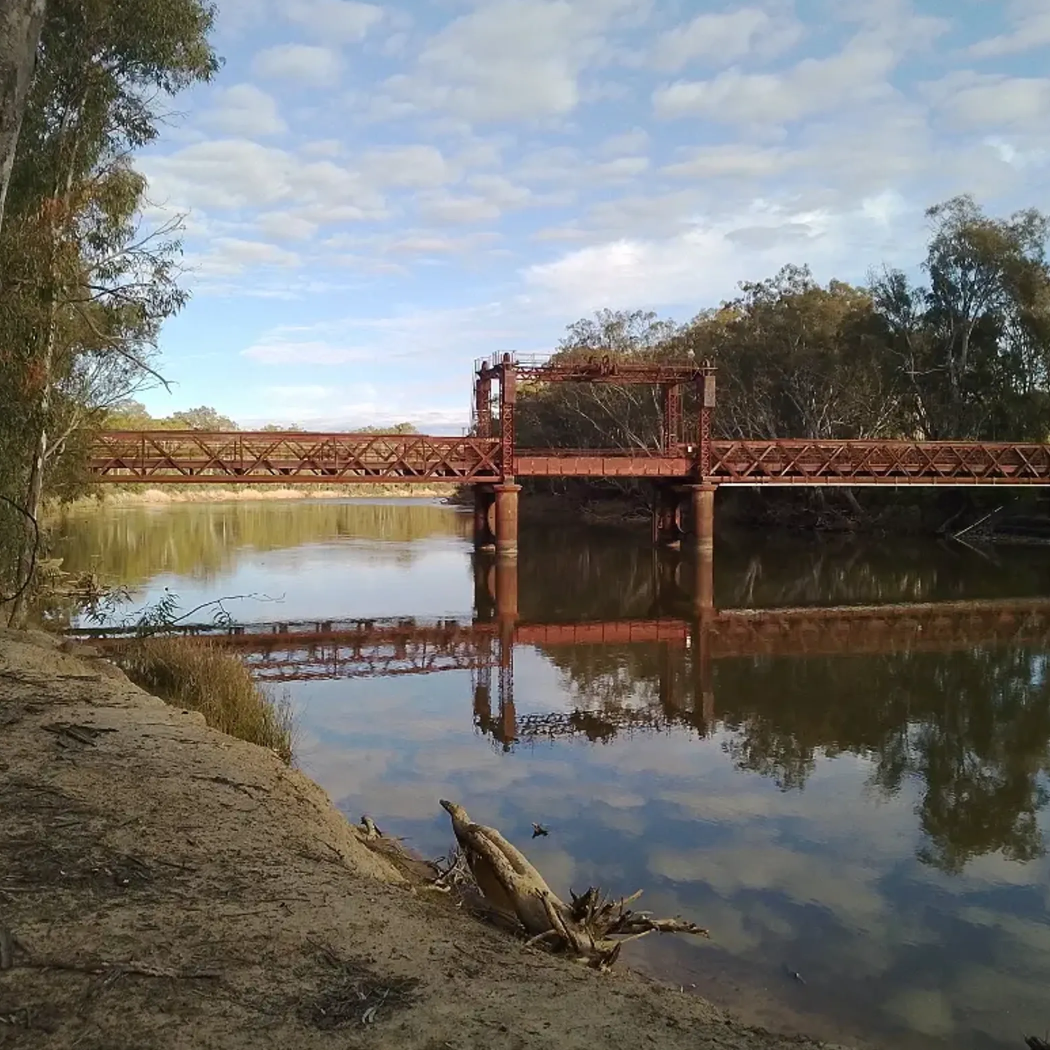 historic railway bridge over murray river