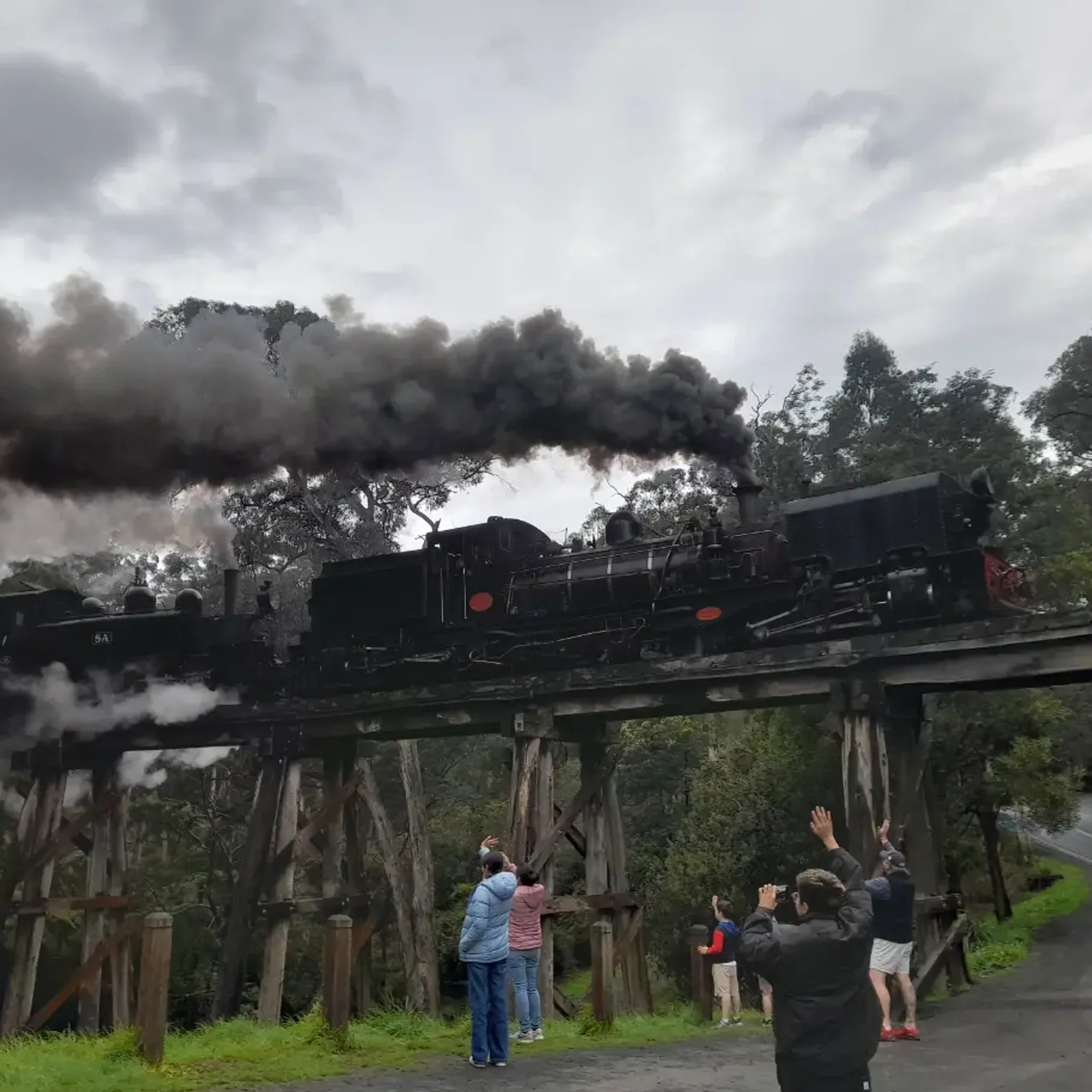 families watching heritage railway adventure