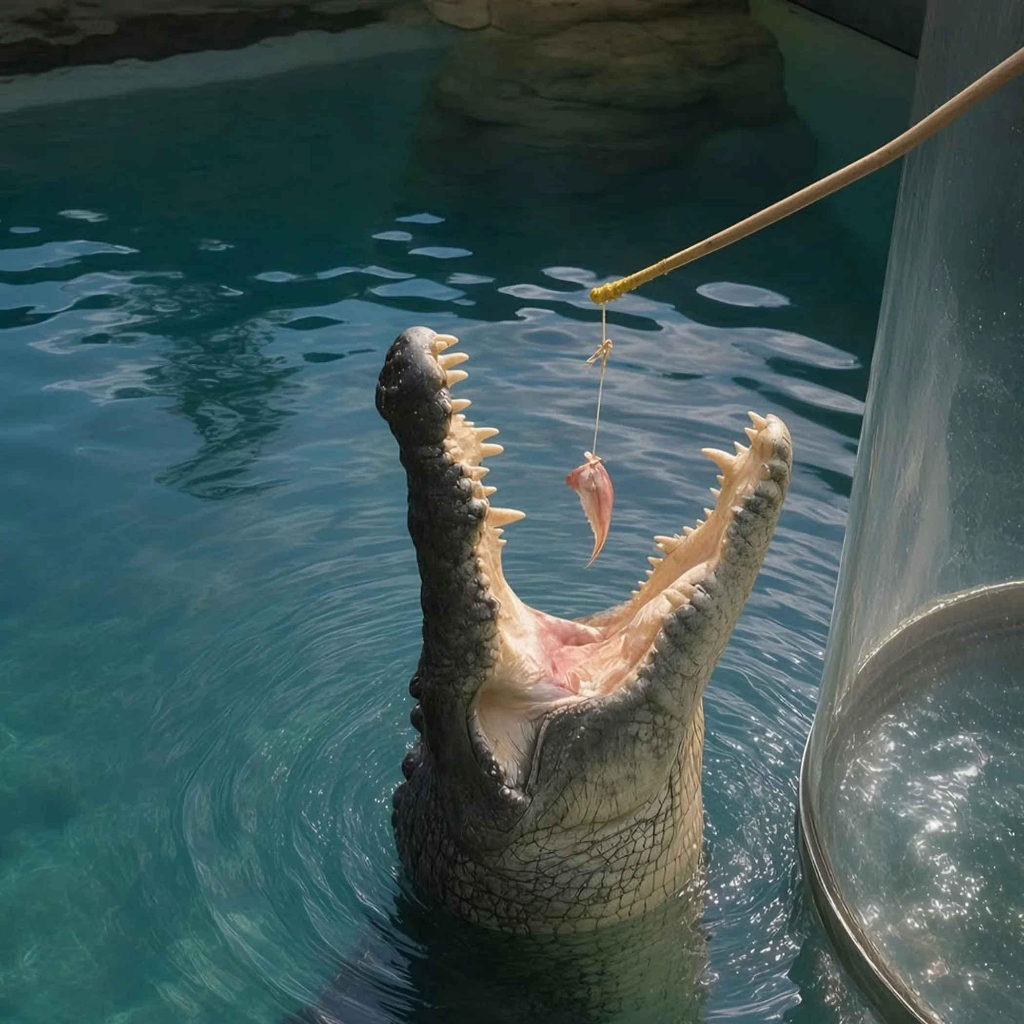 clearly shown saltwater crocodile